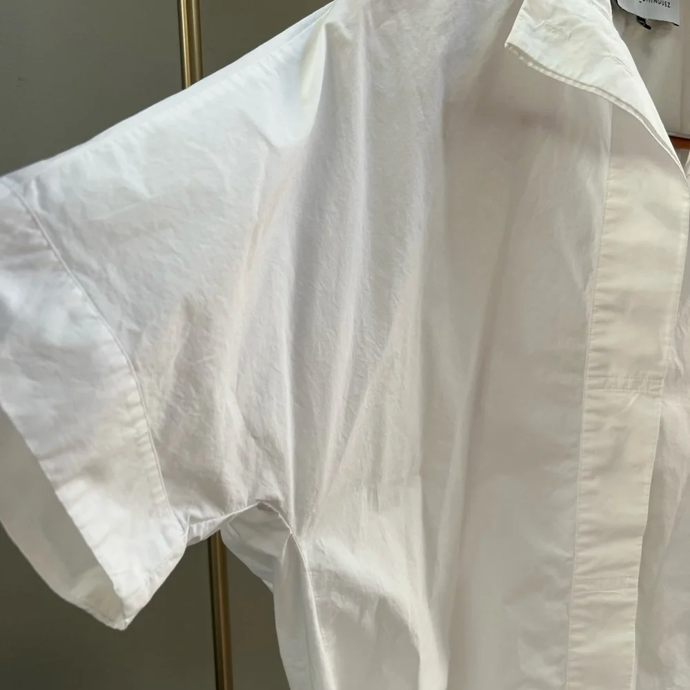 100% Cotton ✨ Adolfo Dominguez White Button-Front Shirt Size 6 - Picture 2 of 7